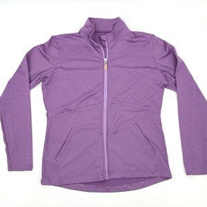 Bette & Court Full Zip Athletic Jacket Size Medium Purple Striped EUC Golf‎